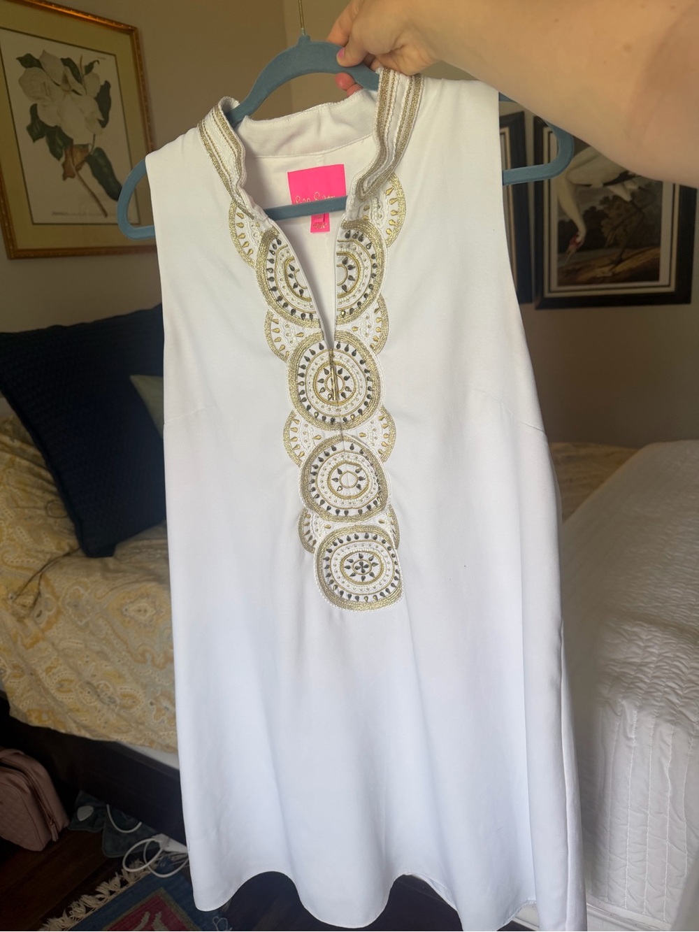 Lilly Pulitzer White Sleeveless Embroidered Shift Dress